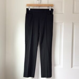 AKRIS Elegant Cropped Black Women's Side Zip Flat Front Pockets Pants Size 2